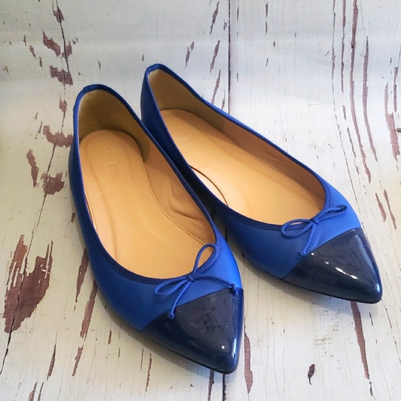 J.crew 10 royal blue loafers toe cap woman flats